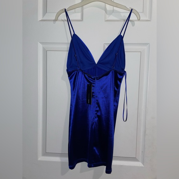 Royal Blue Satin Mini Dress - Picture 4 of 7
